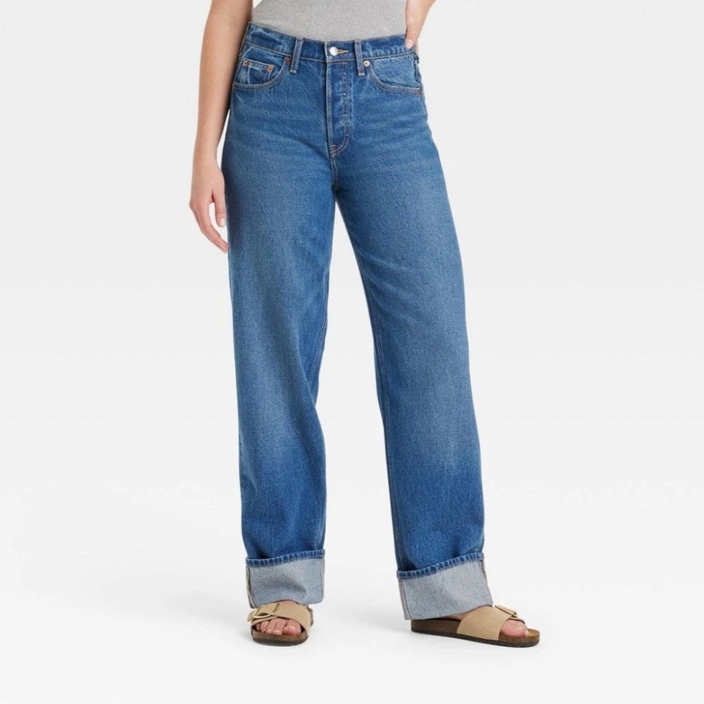 Women's Mid-Rise 90's Baggy Jeans, NWT